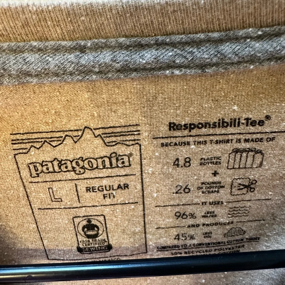 Patagonia Men's Short Sleeve Tee in Tan - Picture 3 of 3